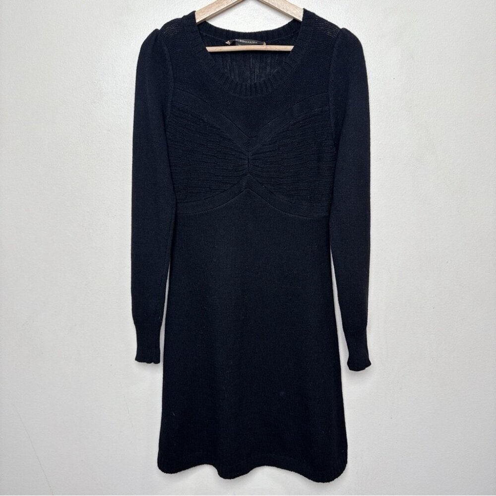 BCBGMAXAZRIA Womens Small Crew Neck Long Sleeve Cashmere Sweater Dress - Picture 4 of 14